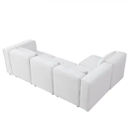 Modular Sofa BEIGE Chenille Fabric, Simple And Grand, The Seat And Back Is Very Soft. This Is Also A KNOCK DOWN Sofa