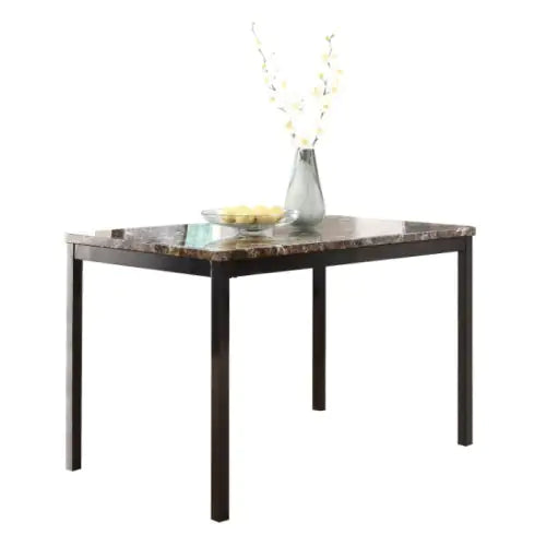 Style Loft Collection 5-Piece Black Marble-Top Metal Dining Set