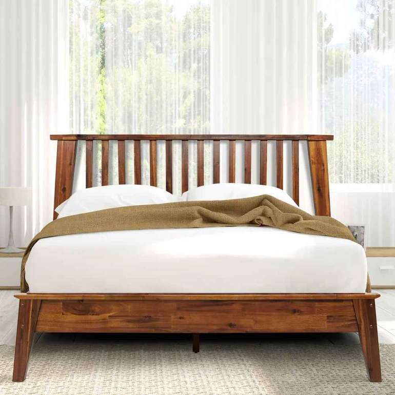 Acacia Kaylin Deluxe Wood Platform Bed Frame for Stylish Bedrooms