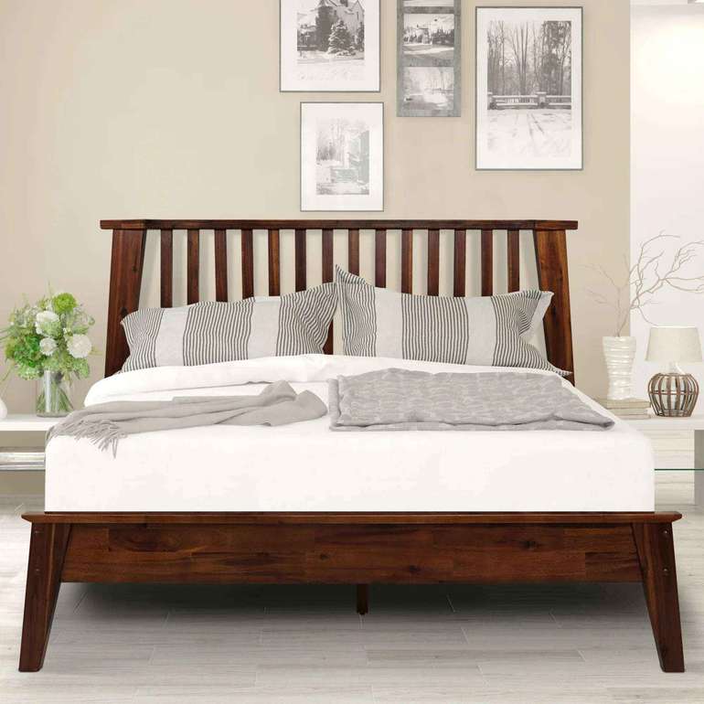 Acacia Kaylin Deluxe Wood Platform Bed Frame for Stylish Bedrooms