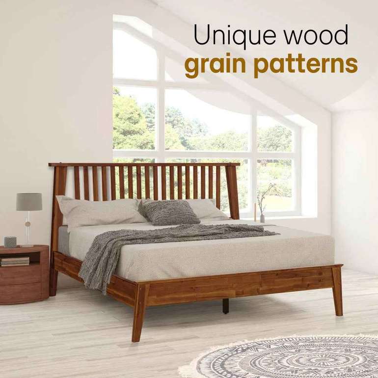Acacia Kaylin Deluxe Wood Platform Bed Frame for Stylish Bedrooms