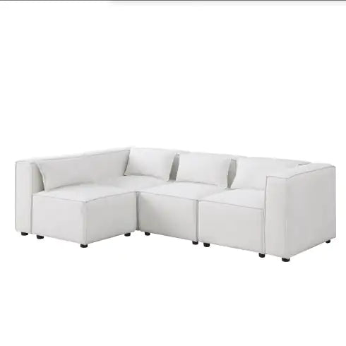 Modular Sofa BEIGE Chenille Fabric, Simple And Grand, The Seat And Back Is Very Soft. This Is Also A KNOCK DOWN Sofa