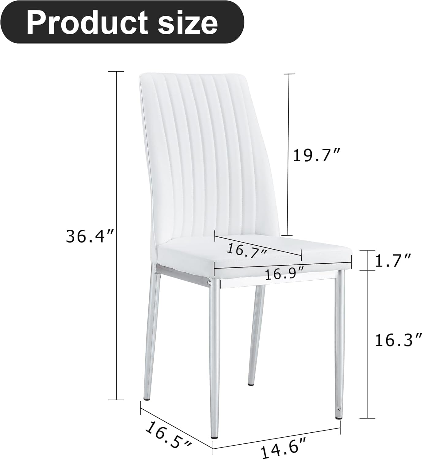 Stylish White Leather Dining Chair Set of 4 – Modern Elegance Meets Everyday Comfort